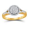Image 1 : Round Diamond Circle Cluster Ring 1/5 Cttw 10KT Yellow Gold