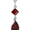 Image 1 : Genuine 2 ctw Garnet Necklace 14KT White Gold - REF-24M3T
