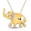 Image 1 : Round Diamond Elephant Animal Pendant .03 Cttw 10KT Yellow Gold