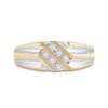 Image 2 : Round Diamond Wedding Band Ring 1/8 Cttw 10KT Two-tone Gold