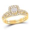 Image 1 : Bridal Wedding Ring Band Set 3/4 Cttw 14KT Yellow Gold