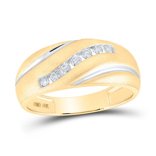 Round Diamond Single Row Band Ring 1/4 Cttw 10KT Yellow Gold