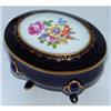 Image 1 : German Cobalt Blue w Gold Piano Leg Powder Jar #2181322