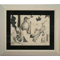 Contemporary Still Life Drawing Duck Wheel #2194373