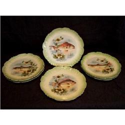 8 Antique LS&S Limoges Fish Plates #2194524