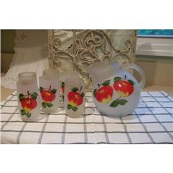 Anchor Hocking Gay Fad Apples Ball Pitcher Set #2194525