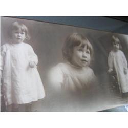 Large Framed Antique Photo Sweet Girl 3 Images #2194543