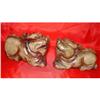 Image 1 : A Pair of  Greenish Jade Recumbent Beasts #2194623