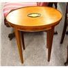 Image 1 : 1930s-40s SMALL MAHOGANY TABLE WITH INLAID SEA #2195087