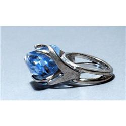HUGE Pyramid Cut Topaz Gem in 10K Gold Ring #2195211