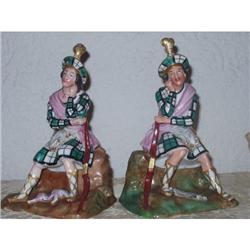 Old Paris porcelain Highland Hunters figures  #2195418