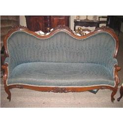 Rococo Revival Rosewood Camel back carved sofa#2195434