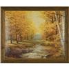 Image 1 : Autumn River landscape painting signed Wood #2211791