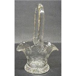 PRETTY ETCHED CRYSTAL TINY BASKET - VASE #2211958