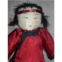 Chinese doll with printed features #2212031