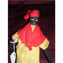 7" Black Cloth Doll Painted Features #2212033