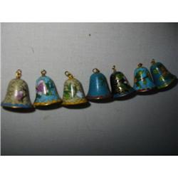7 Miniature Cloisonne Button Bells!  #2212047