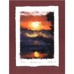 "Daybreak at the Sea" - Author's lithograph  #2212117