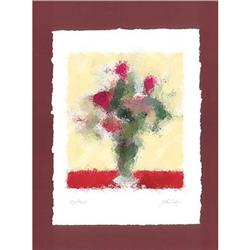 "Bouquet on red"  Lithography L.E.by Livitin #2212133