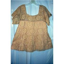 Vintage Hand Filet Crochet Lace Blouse #2212148