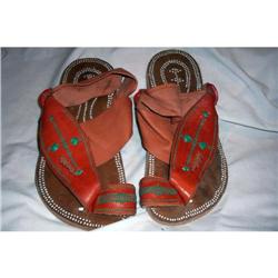 Vintage Mexican Huichol Indian Sandals #2212158