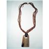 Image 1 : Boho Lucite Pendant Seed Bead Necklace  #2212170