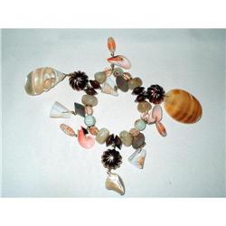 Bracelet Seashells. Rose Quarts & Art Glass #2212180