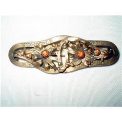 Victorian Brass & Paste Ornate Bar Brooch #2212181