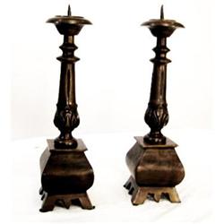 JV Pair Of  Bronze Candlesticks  #2212210