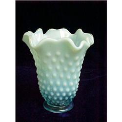 Fenton Blue Opalescent Hobnail Vase #2212270