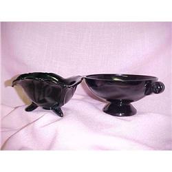 Black Amethyst Bowls - Art  Deco Style #2212298
