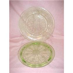 Green Depression Cake Platter and Sandwich #2212312
