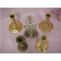 5 Brass Candleholders #2212316