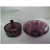 Image 1 : 3 Piece Set Purple Glass Powder Box and Dresser#2212430