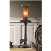 Image 1 : AMBER GREEN TULIP GLASS LAMP  #2212561