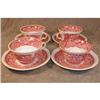 Image 1 : MASONS Vista CUPS/Saucers PINK Transferware (4)#2212638
