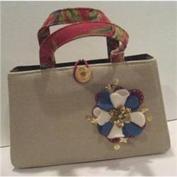 Patch Beige Flower Decorated Purse #2212664