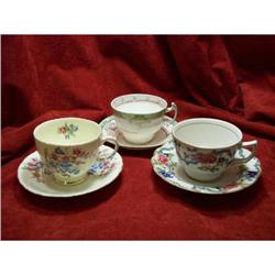 3 English X-Large Coffee Cups & Saucer #2212783
