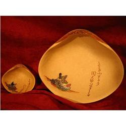 japanese hand painted pottery rice bowls #2212786