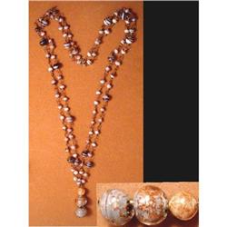Venetian foil Glass Hand blown necklace #2212931
