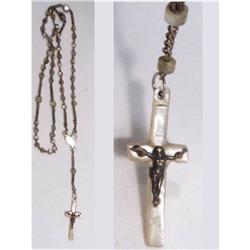 Victorian Mother Pearl Antique Child's Rosary #2212933