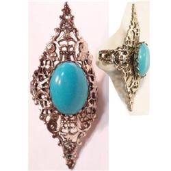 HUGE vintage Gothic Renaissance cabachon ring #2212943