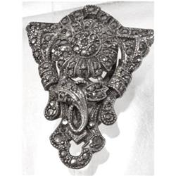 Antique sterling DECO Bookpiece marcasite PIN #2212945