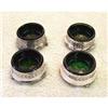 Image 1 : 4 SILVERPLATE OPEN SALTS W/ EMERALD GREEN GLASS#2213041