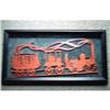 Image 1 : Framed Wood Carving of  Early Steam Engine  #2213308
