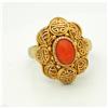 Image 1 : Old Coral & Chinese Key Ring of Sterling #2213332