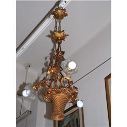 3 Lights Art Nouveau Basket chandelier  #2213469