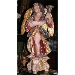 18th Archangel Gabriel French Wood Carving  #2213568