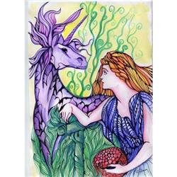 Original Art Painting Fairy & Unicorn #2224084