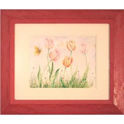 Golec butterfly flowers watercolor signed #2224103
